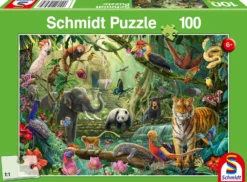 Puzzle 100 el. Kolorowa dżungla