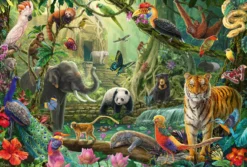 Puzzle 100 el. Kolorowa dżungla