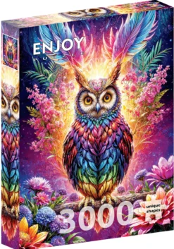 Puzzle 3000 el. Kolorowa sowa