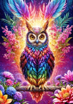 Puzzle 3000 el. Kolorowa sowa