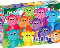 Puzzle 1000 el. Kolorowe małpy
