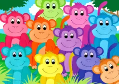 Puzzle 1000 el. Kolorowe małpy