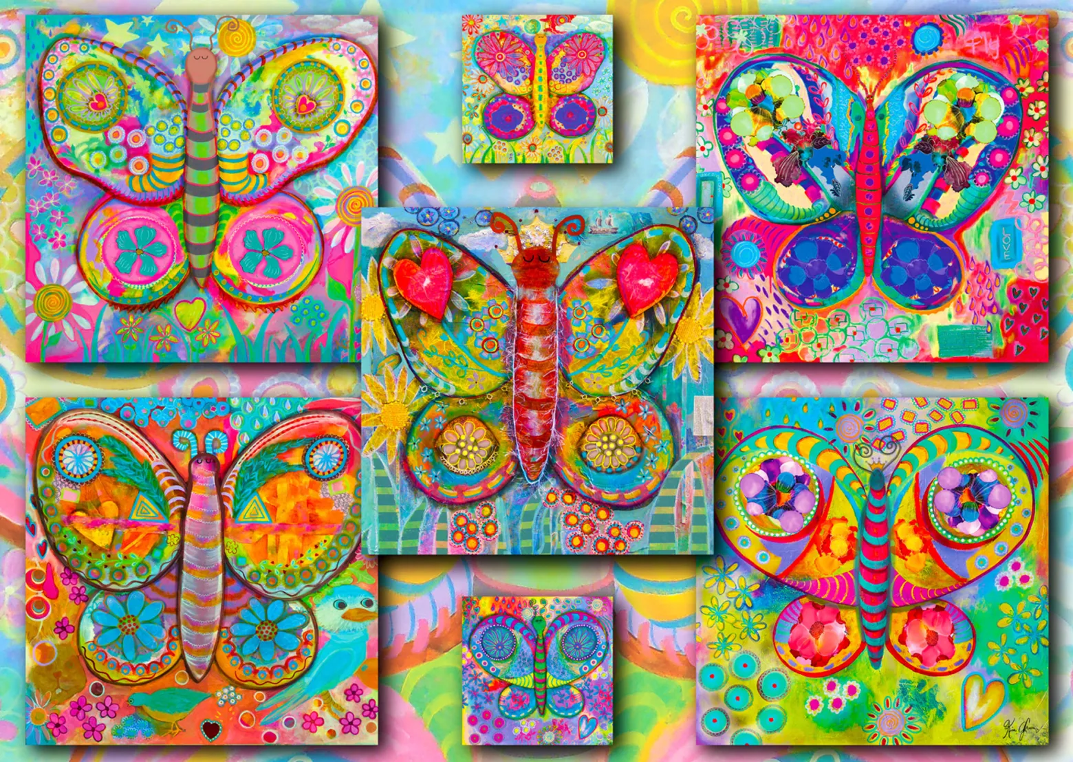 Puzzle 1000 el. Kolorowe motyle