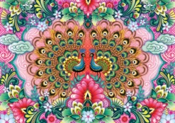 Puzzle 1500 el. Kolorowe pawie, Catalina Estrada