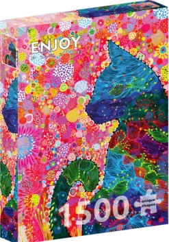 Puzzle 1500 el. Kolorowy kot