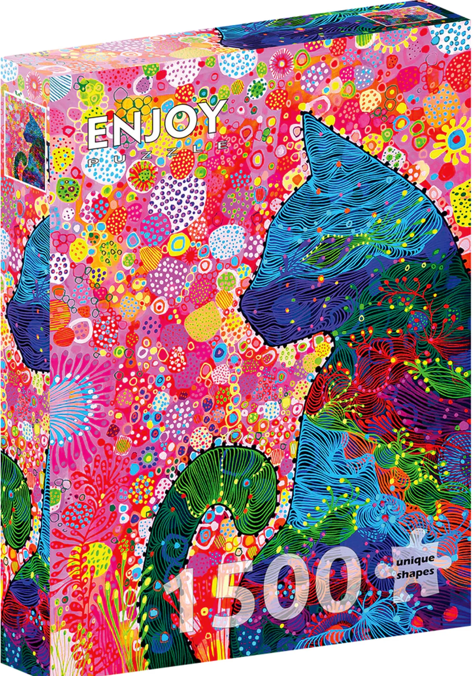 Puzzle 1500 el. Kolorowy kot