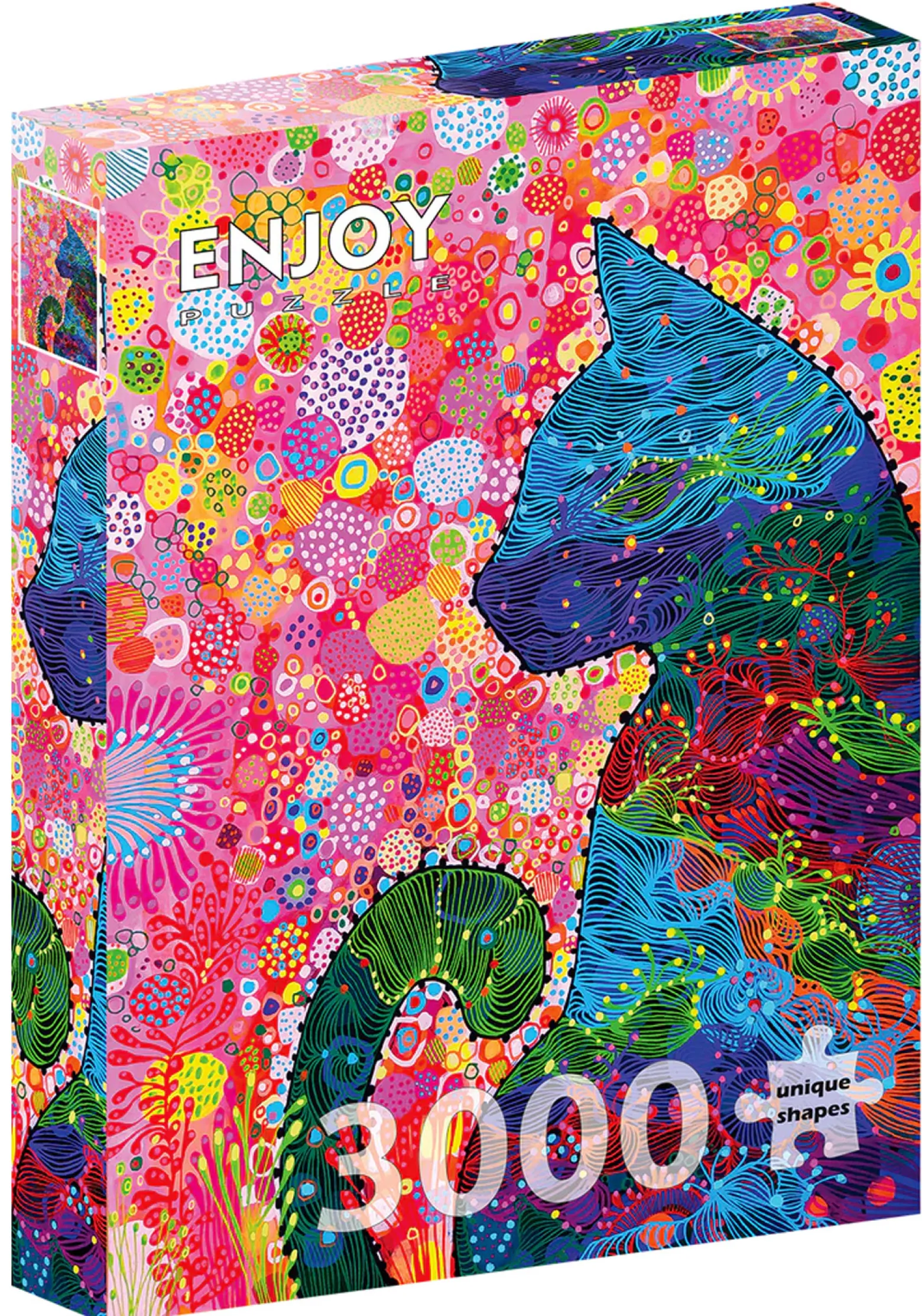 Puzzle 3000 el. Kolorowy kot