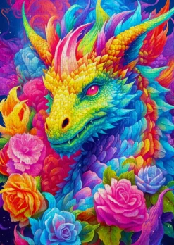 Puzzle 1000 el. Kolorowy smok