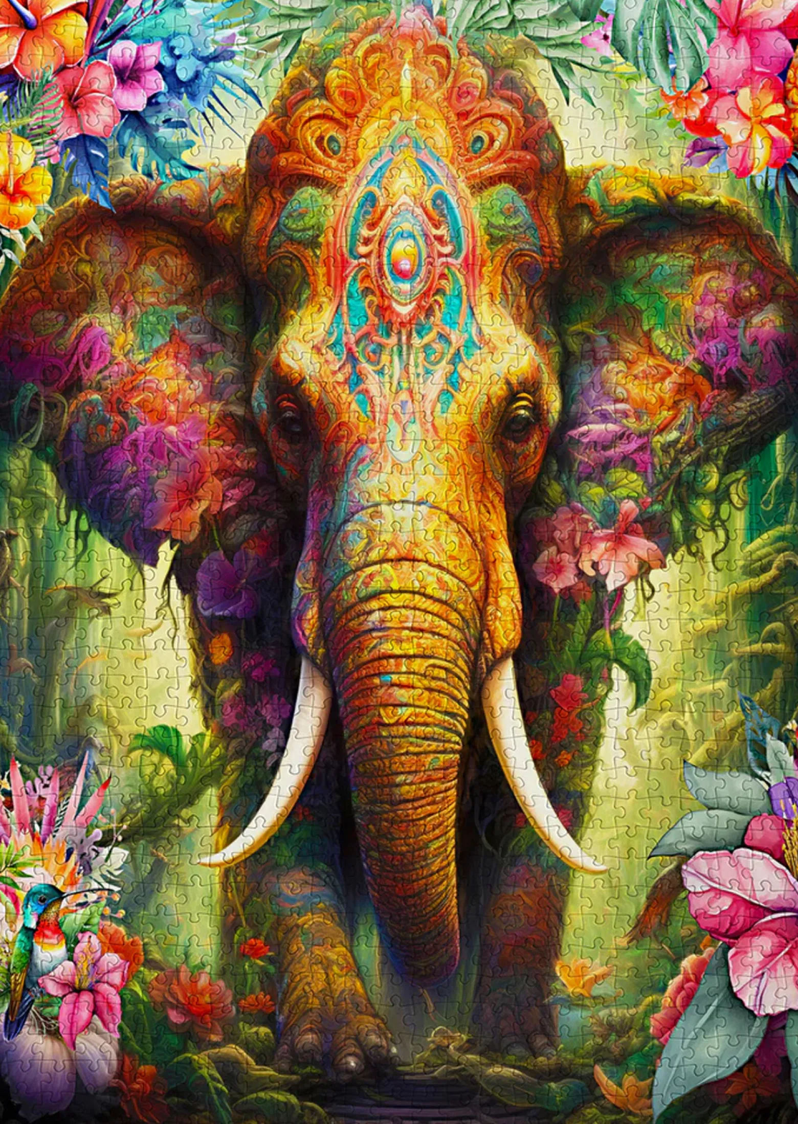 Puzzle 1000 el. Kolorowy słoń