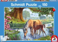 Puzzle 150 el. Konie przy strumieniu