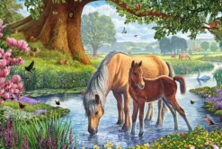 Puzzle 150 el. Konie przy strumieniu
