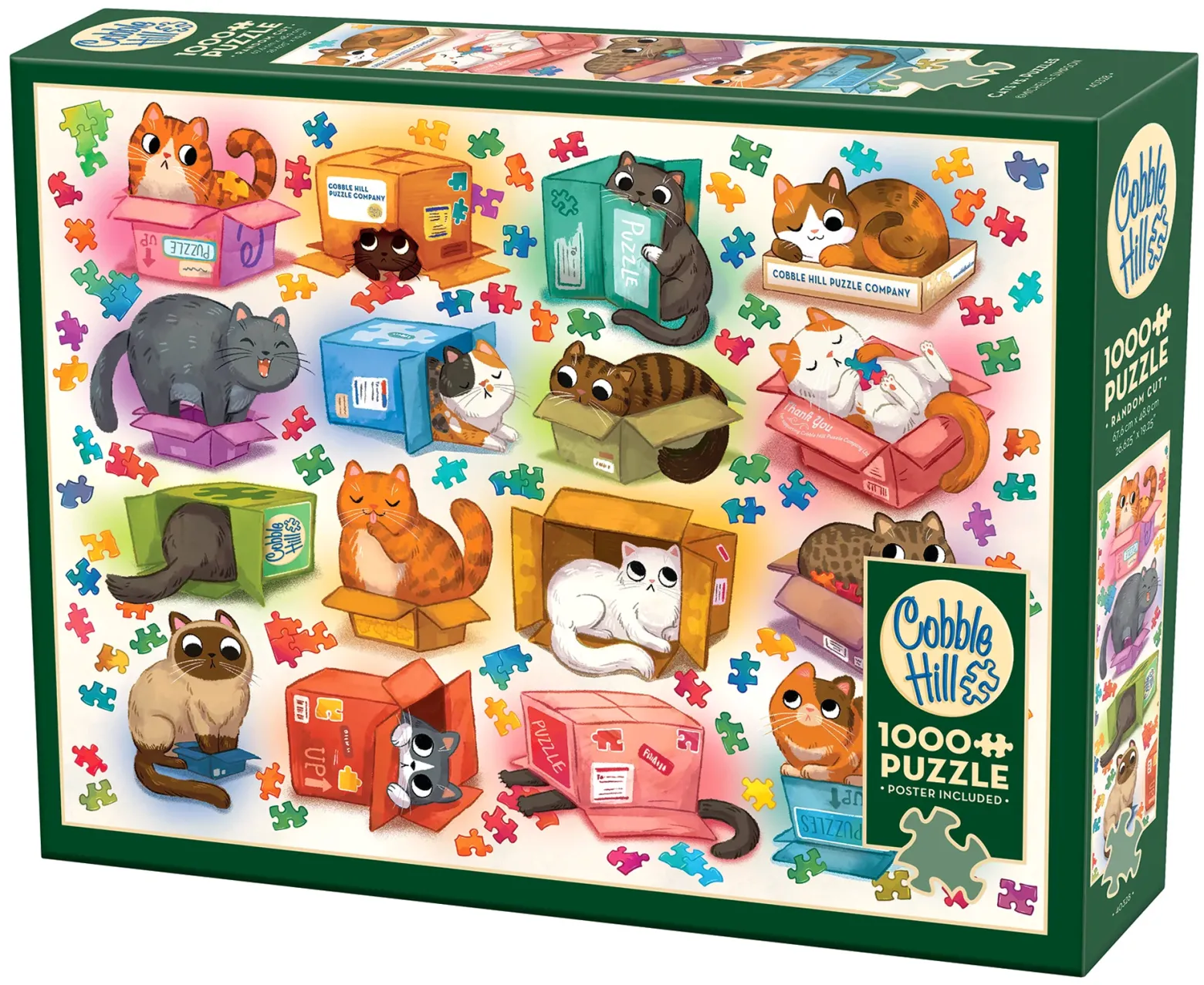 Puzzle 1000 el. Koty i kartony