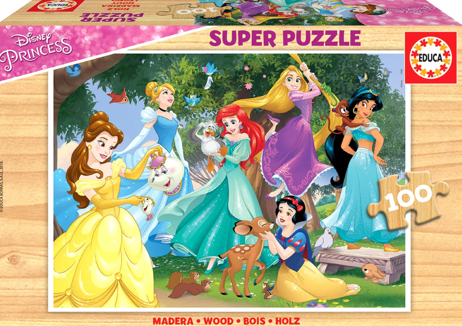 Puzzle 100 el. Księżniczki z bajek Disneya (drewniane)