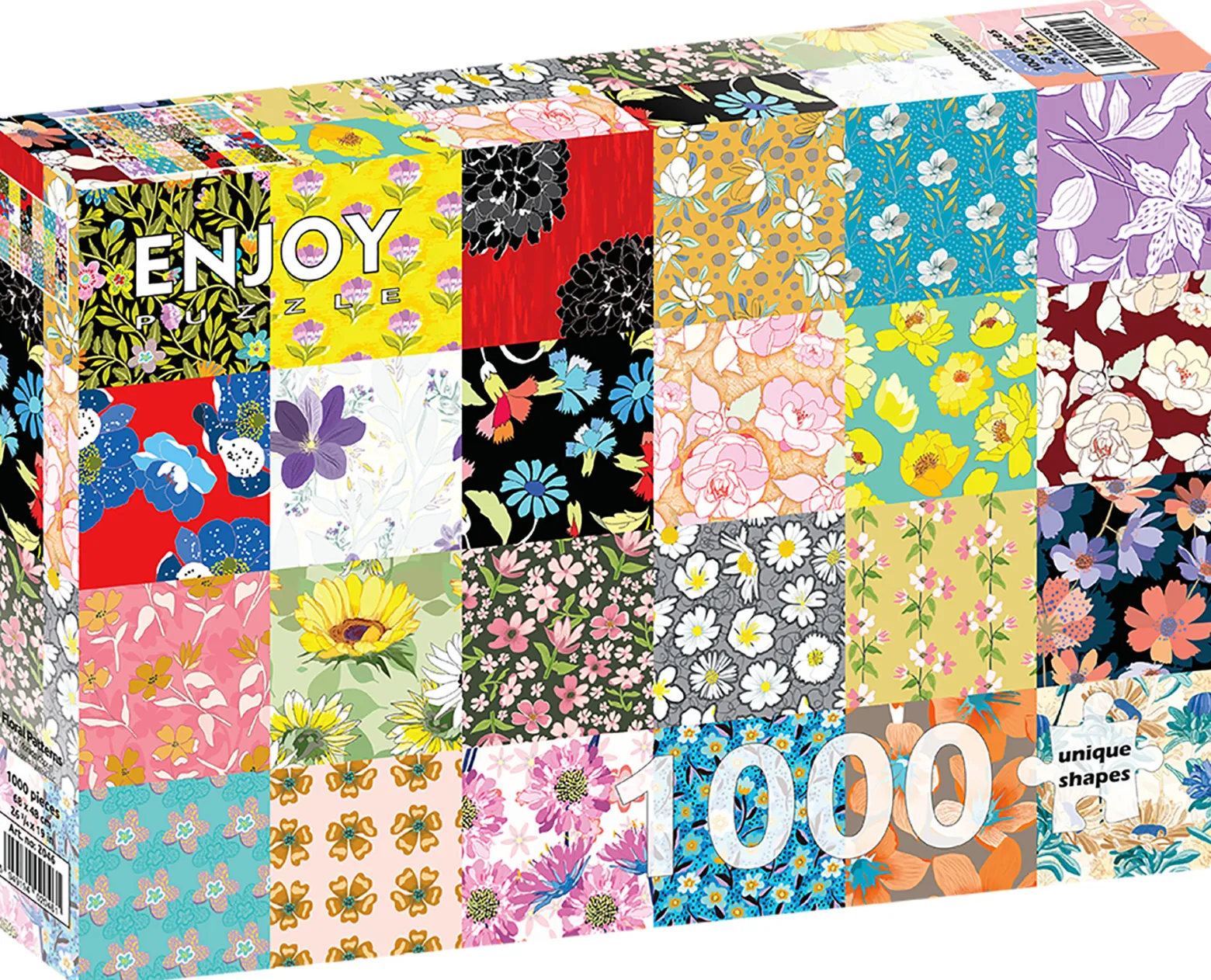 Puzzle 1000 el. Kwiecisty patchwork