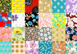 Puzzle 1000 el. Kwiecisty patchwork