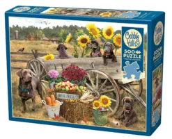 Puzzle 500 el. Labradory z wozu, koniom lżej