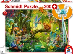 Puzzle 200 el. Leśne wróżki + różdżka