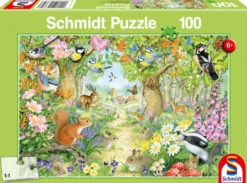 Puzzle 100 el. Leśne zwierzęta