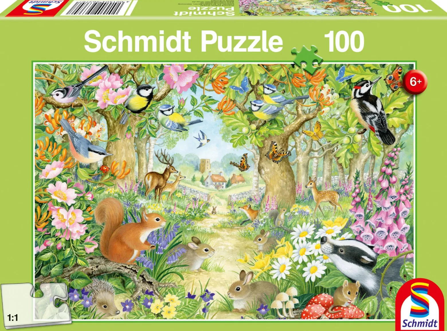 Puzzle 100 el. Leśne zwierzęta