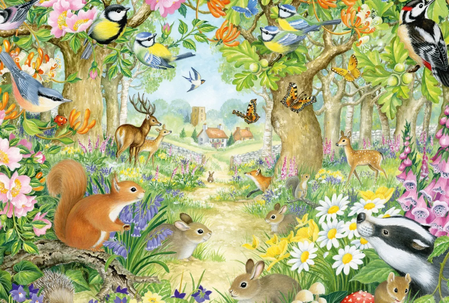 Puzzle 100 el. Leśne zwierzęta
