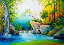 Puzzle 1000 el. Leśny wodospad