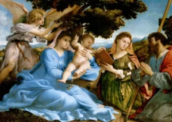 Puzzle 1000 el. Madonna z Dzieciątkiem ze św. Katarzyną i św. Jakubem, Lorenzo Lotto