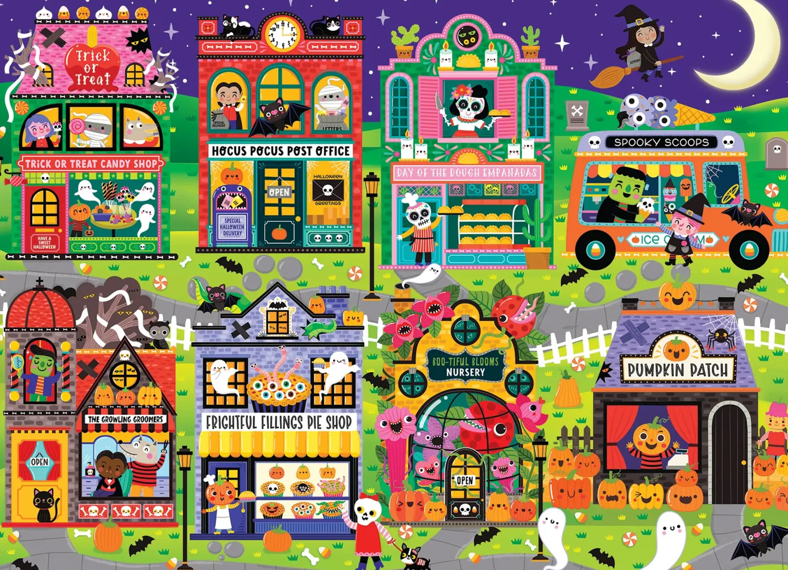 Puzzle 350 el. Miasteczko Halloween