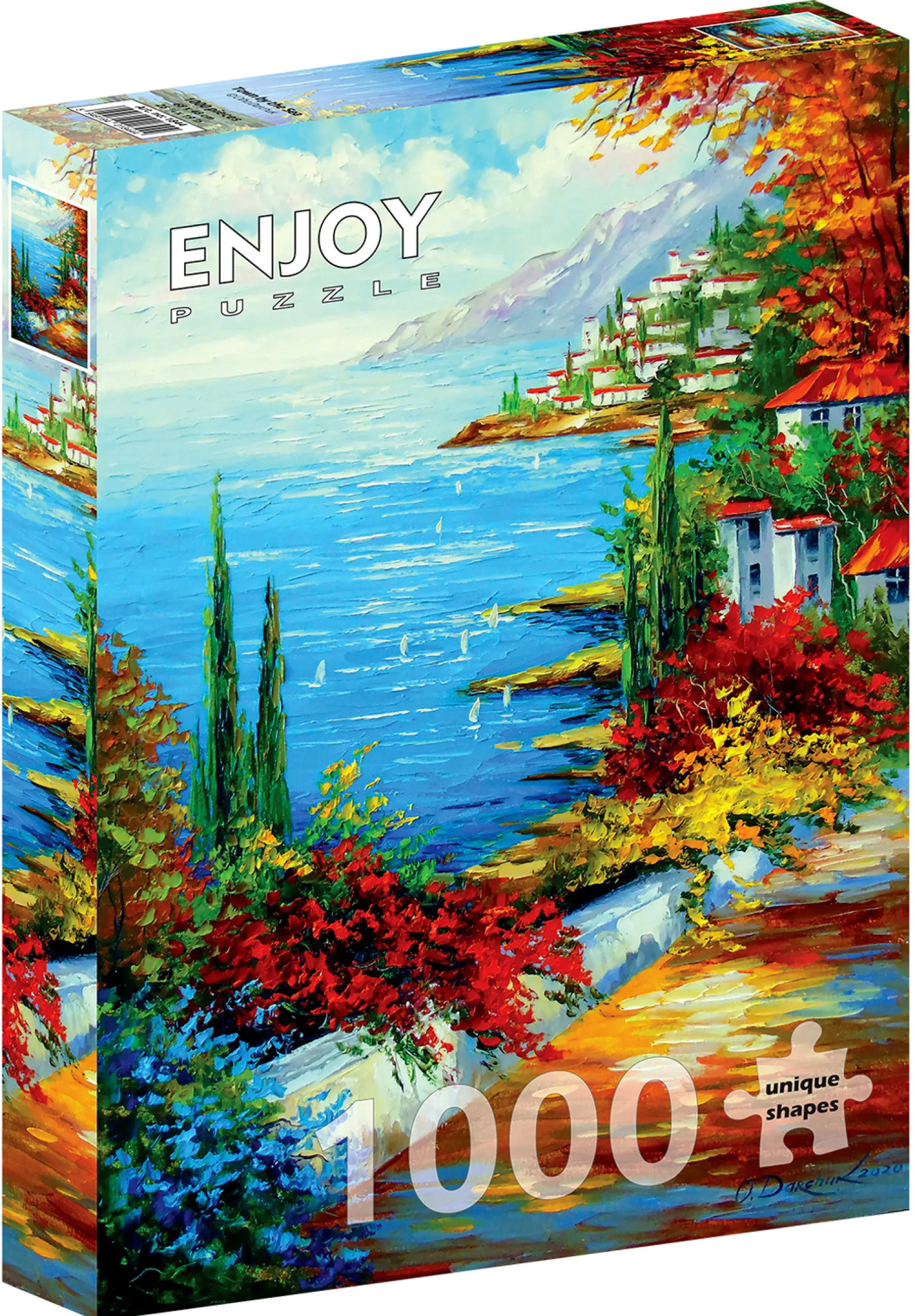 Puzzle 1000 el. Miasteczko nad morzem