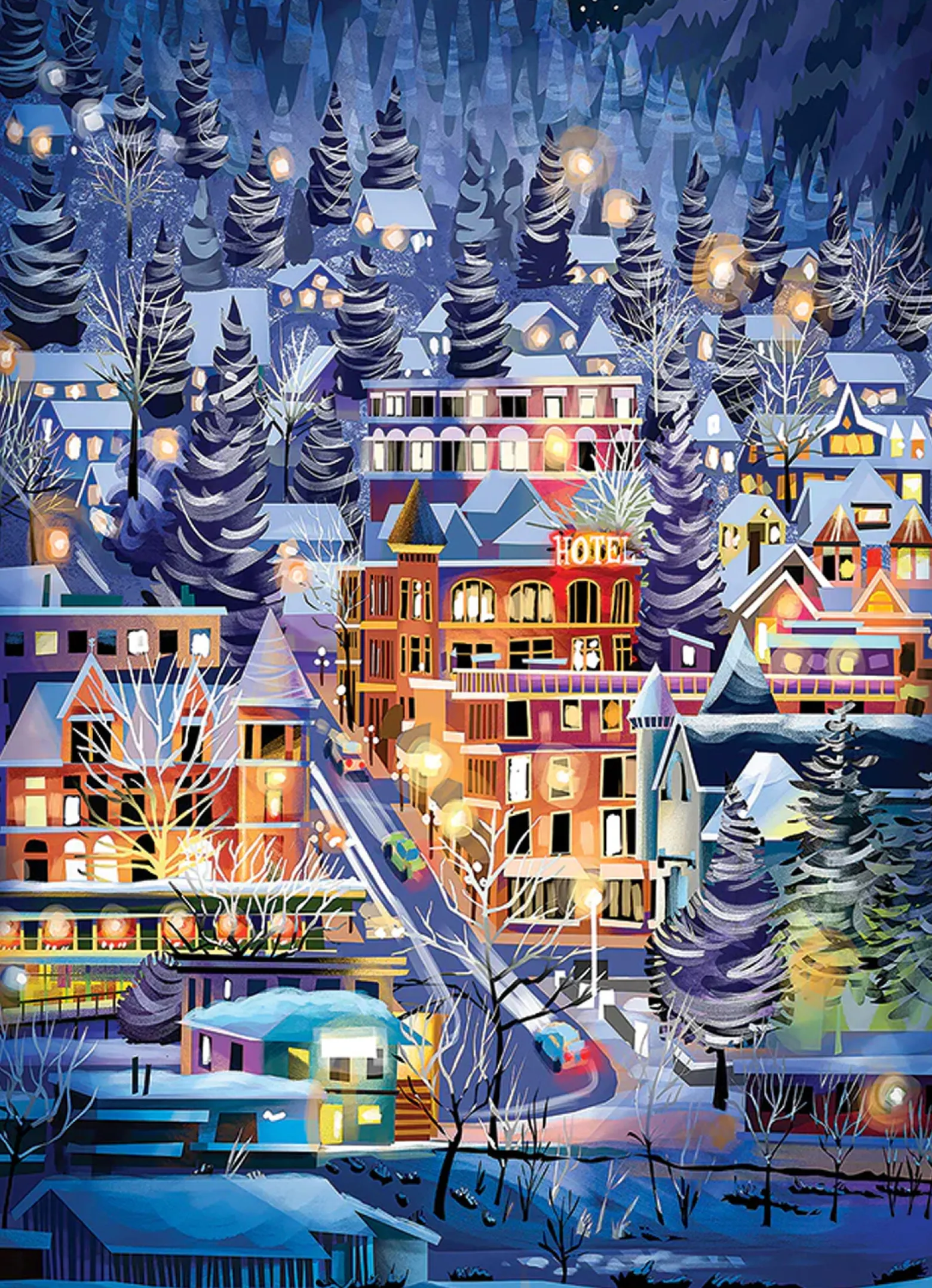 Puzzle 500 el. Miasteczko narciarskie