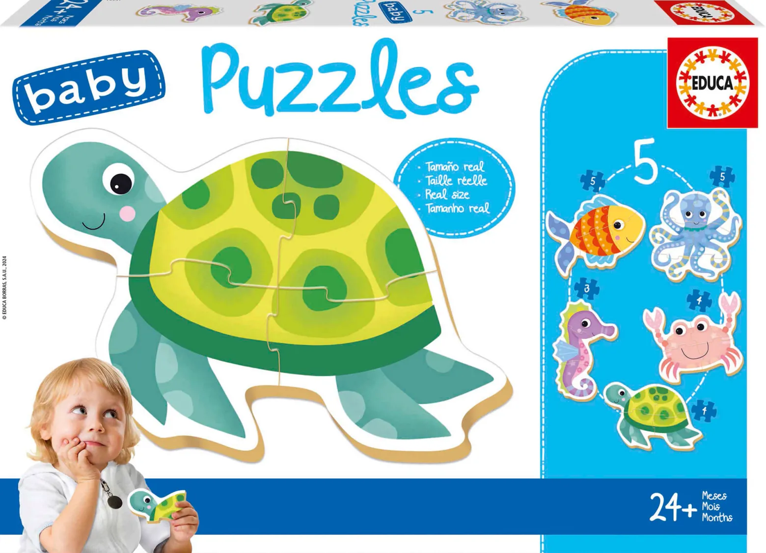 Puzzle 3-5 el. Morskie stworzenia