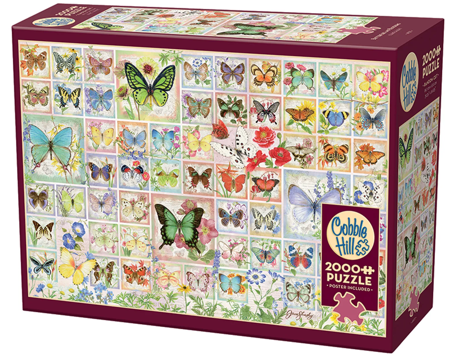 Puzzle 2000 el. Motyle i kwiaty