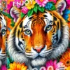 Puzzle 1000 el. Paski i kwiaty