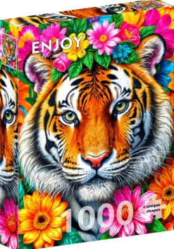 Puzzle 1000 el. Paski i kwiaty