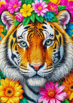 Puzzle 1000 el. Paski i kwiaty