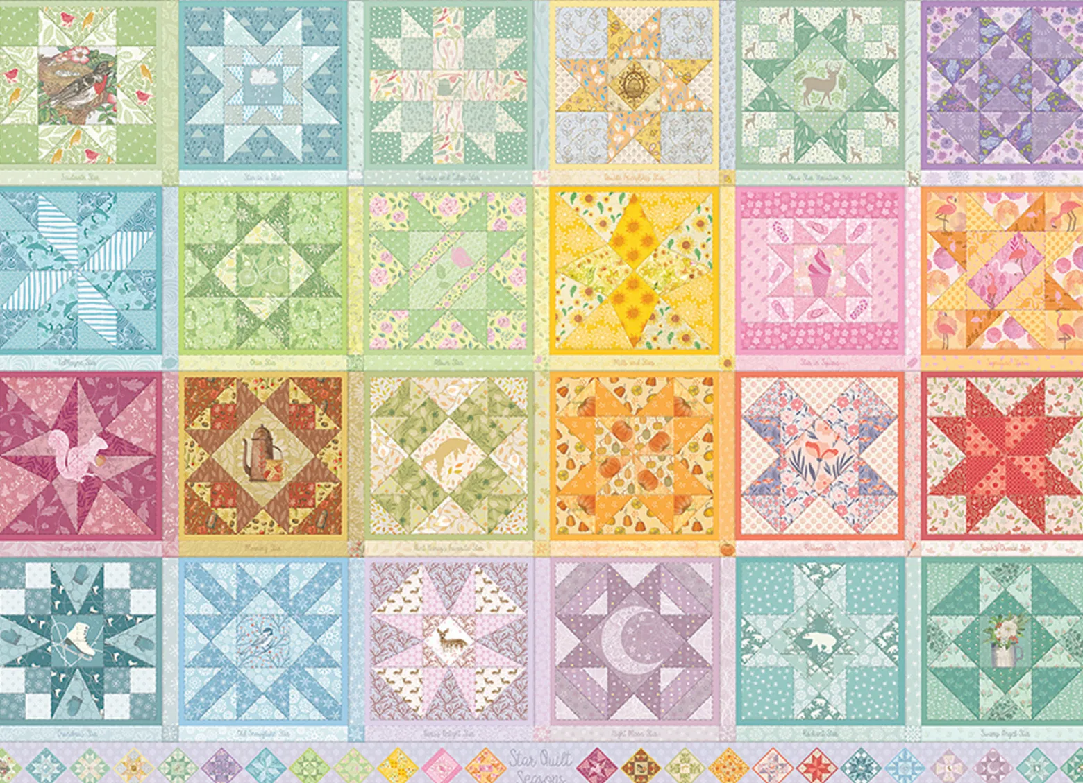Puzzle 1000 el. Patchwork z gwiazdami
