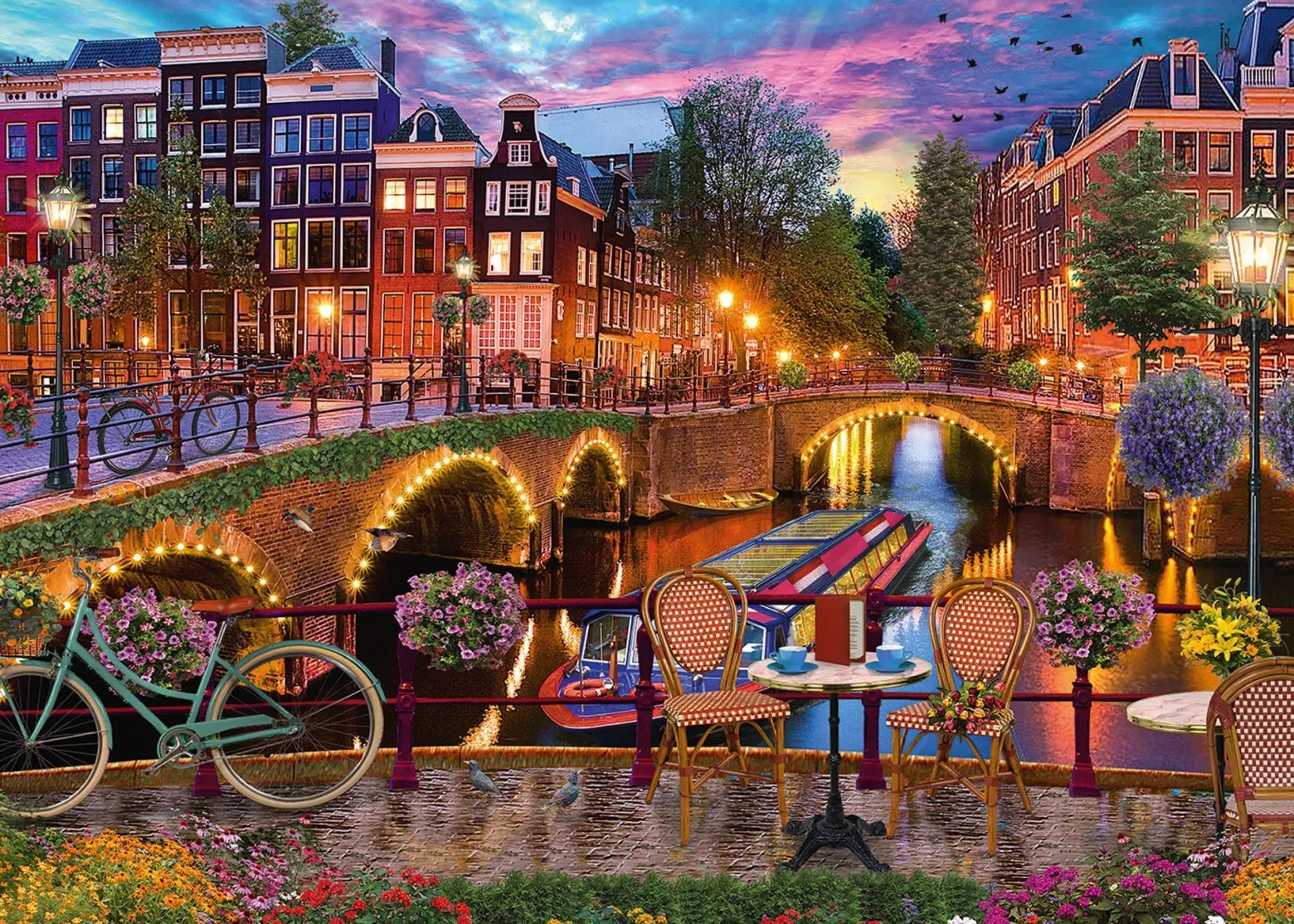 Puzzle 1000 el. PC Kanał w Amsterdamie