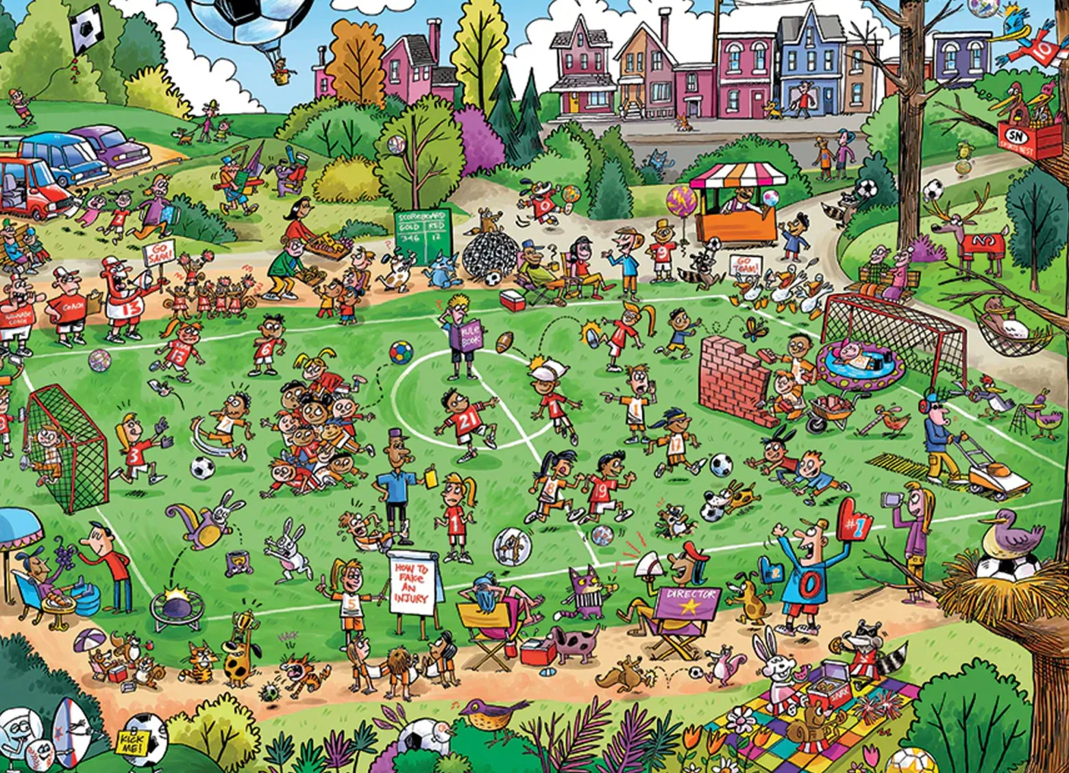 Puzzle 1000 el. Piłka jest okrągła, a bramki są dwie