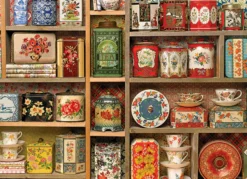 Puzzle 1000 el. Półka kuchenna z poprzednich dekad