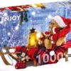 Puzzle 1000 el. Pluszowe misie z czapkami świętego Mikołaja
