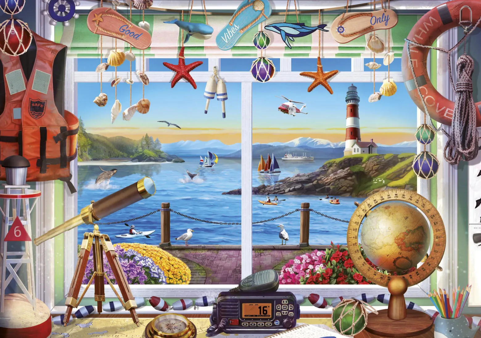 Puzzle 1000 el. Pokój z widokiem na morze