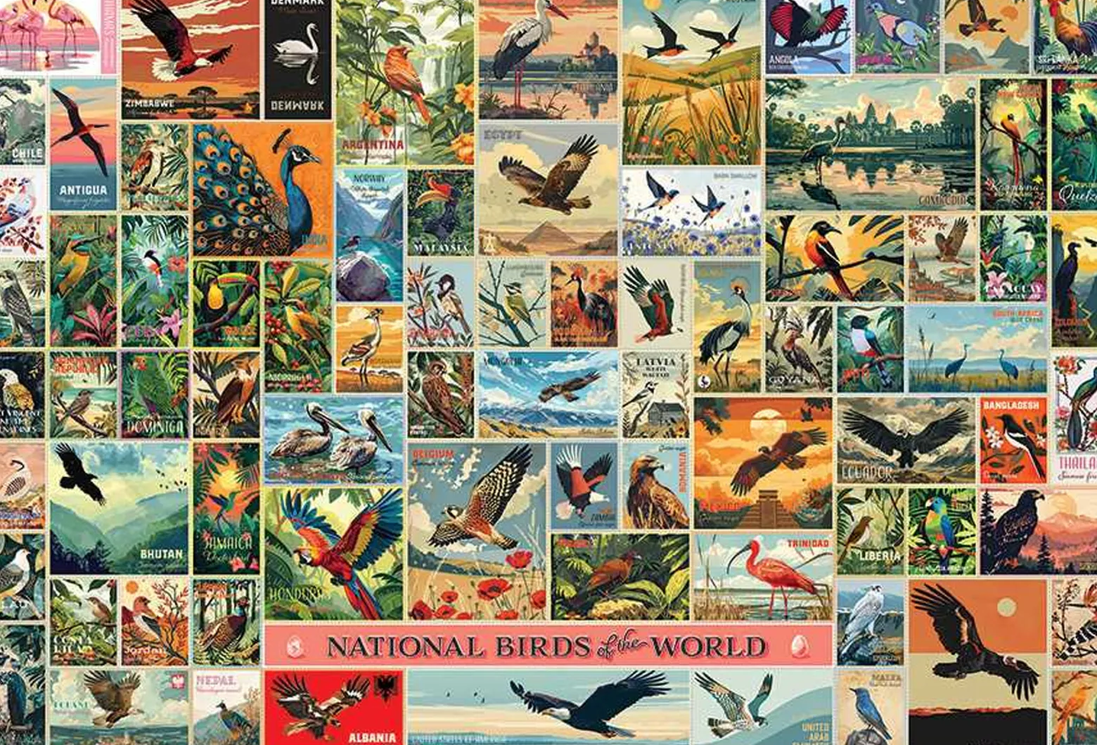 Puzzle 2000 el. Ptaki jako symbole państw