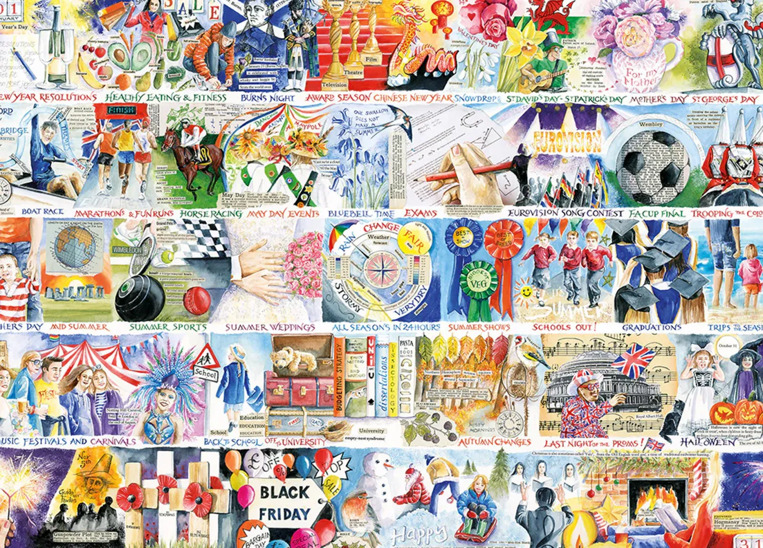 Puzzle 1000 el. Rok w Wielkiej Brytanii