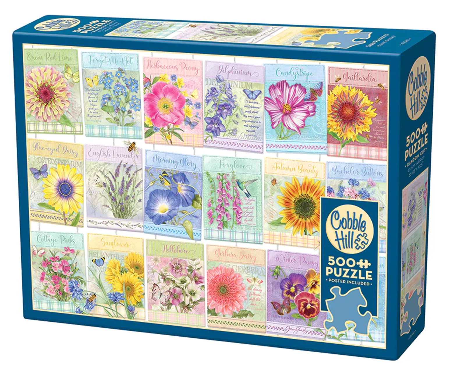 Puzzle 500 el. Saszetki z nasionami kwiatów