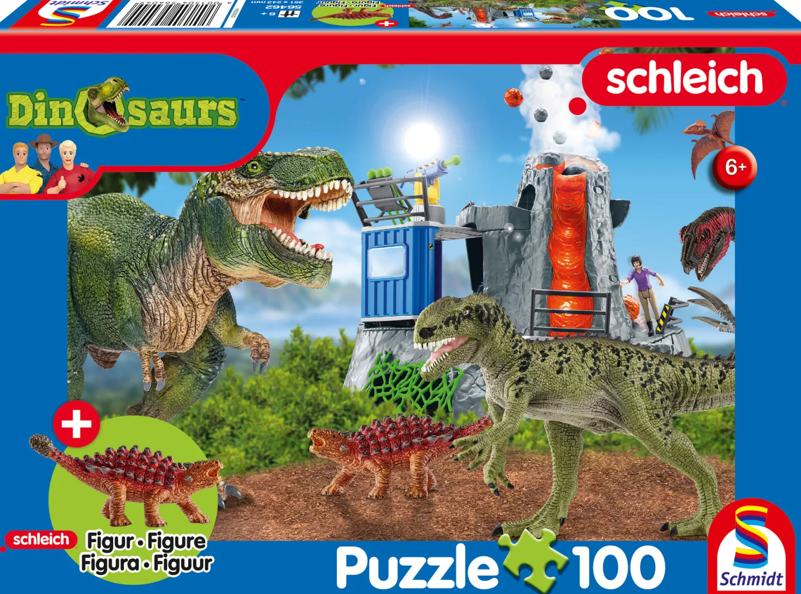 Puzzle 100 el. SCHLEICH Dinozaury + figurka