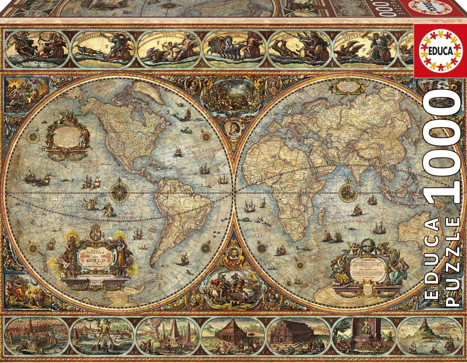 Puzzle 1000 el. Stara mapa świata