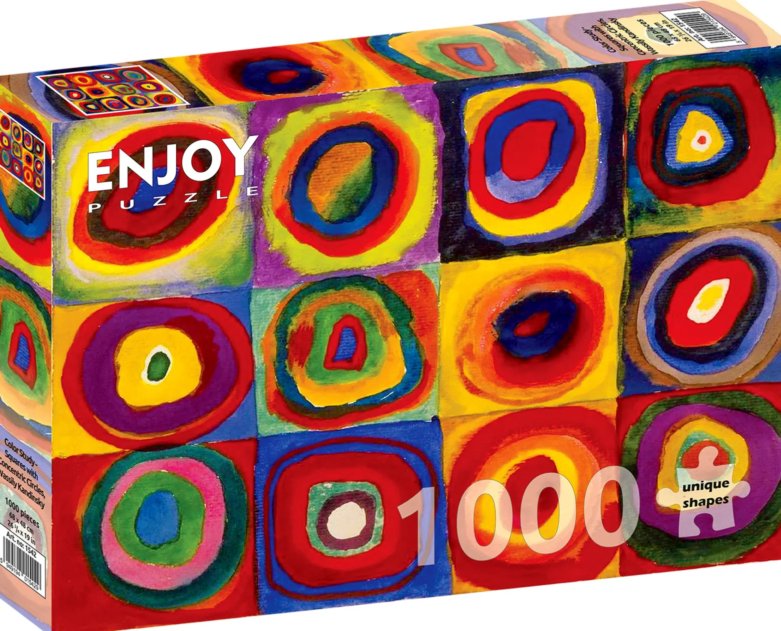 Puzzle 1000 el. Studium koloru: Kwadraty z koncentrycznymi okręgami, Wassily Kandinsky
