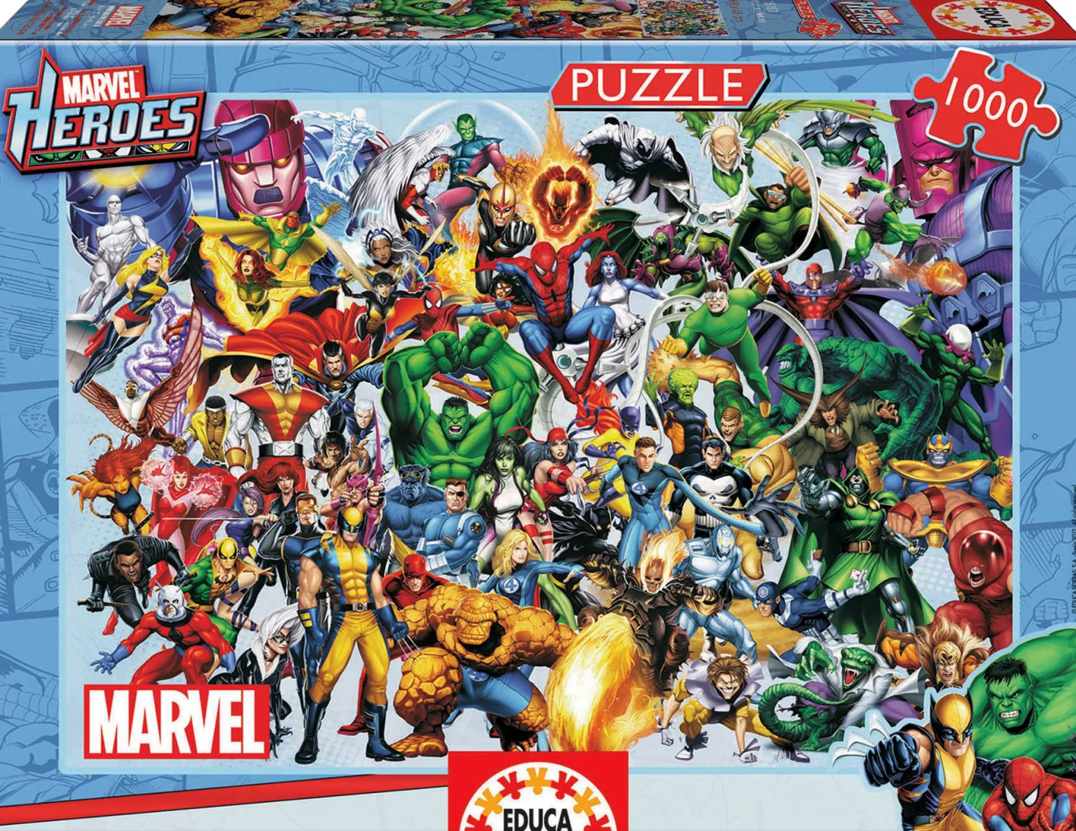 Puzzle 1000 el. Superbohaterowie i złoczyńcy Marvela