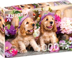 Puzzle 1000 el. Szczenięta rasy Cocker Spaniel