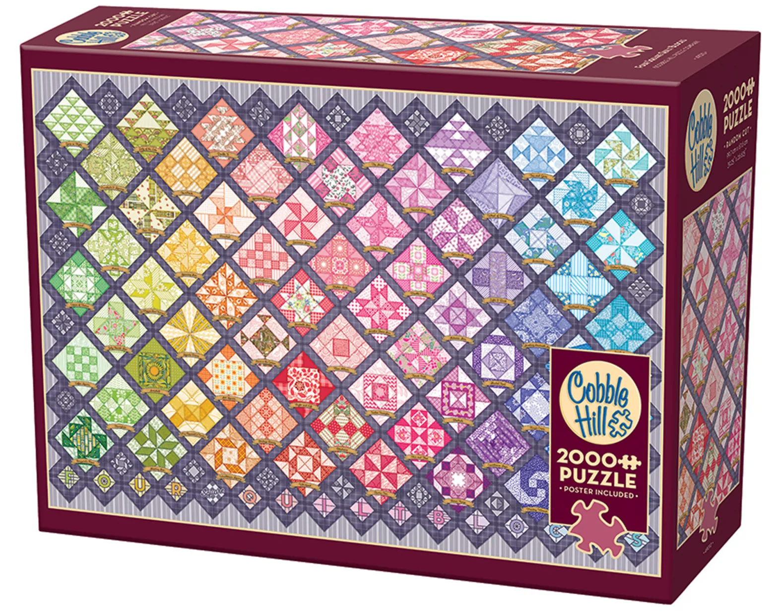 Puzzle 2000 el. Tęczowy patchwork