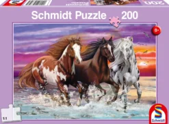 Puzzle 200 el. Trzy dzikie konie